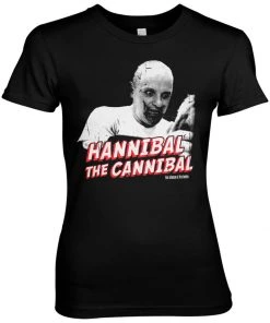 Retro Movies Hannibal The Cannibal Girly T-Shirt Black