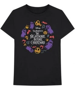 Retro Movies Nightmare Before Christmas Flight T-Shirt Black