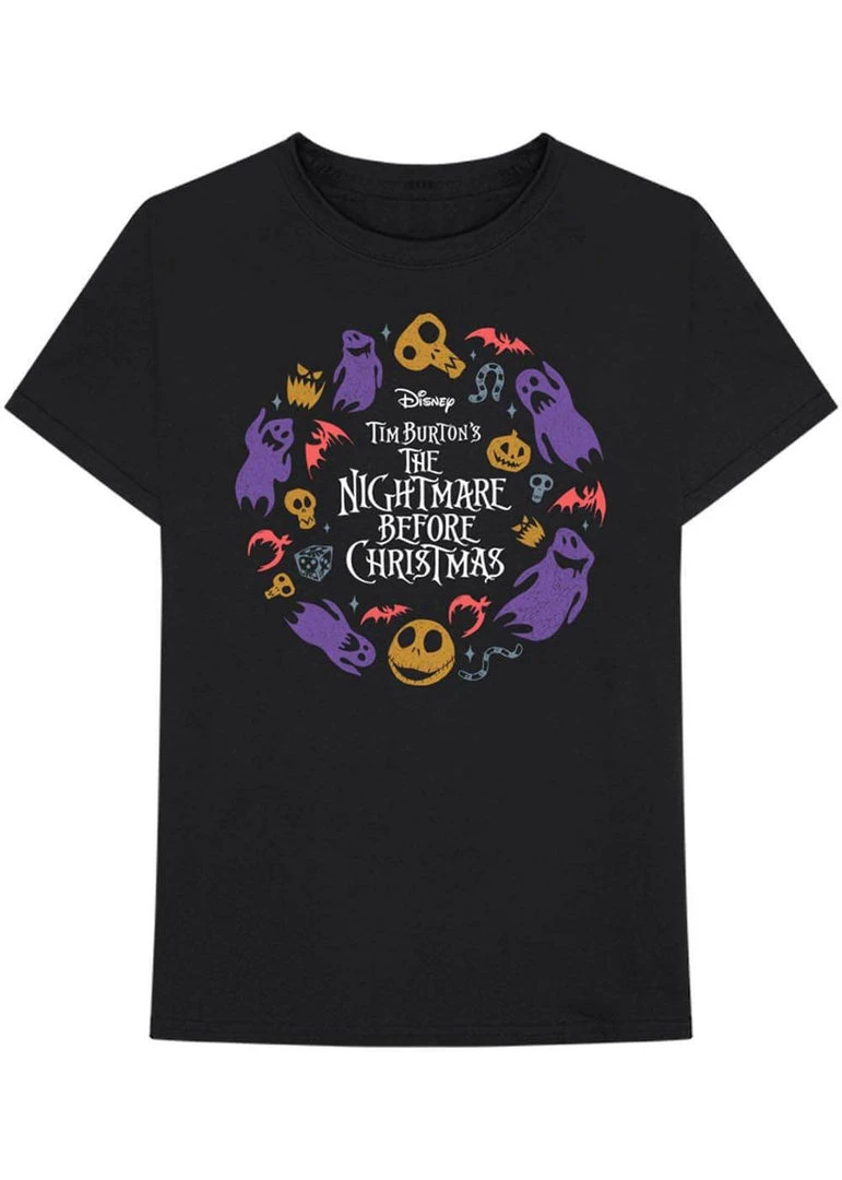 Retro Movies Nightmare Before Christmas Flight T-Shirt Black