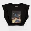 Retro Movies Ladies Star Wars 80's Crop Top Black New In