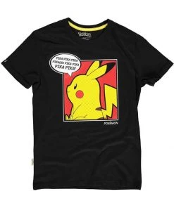 New In Retro Movies Pokémon Pika Pop T-Shirt Black