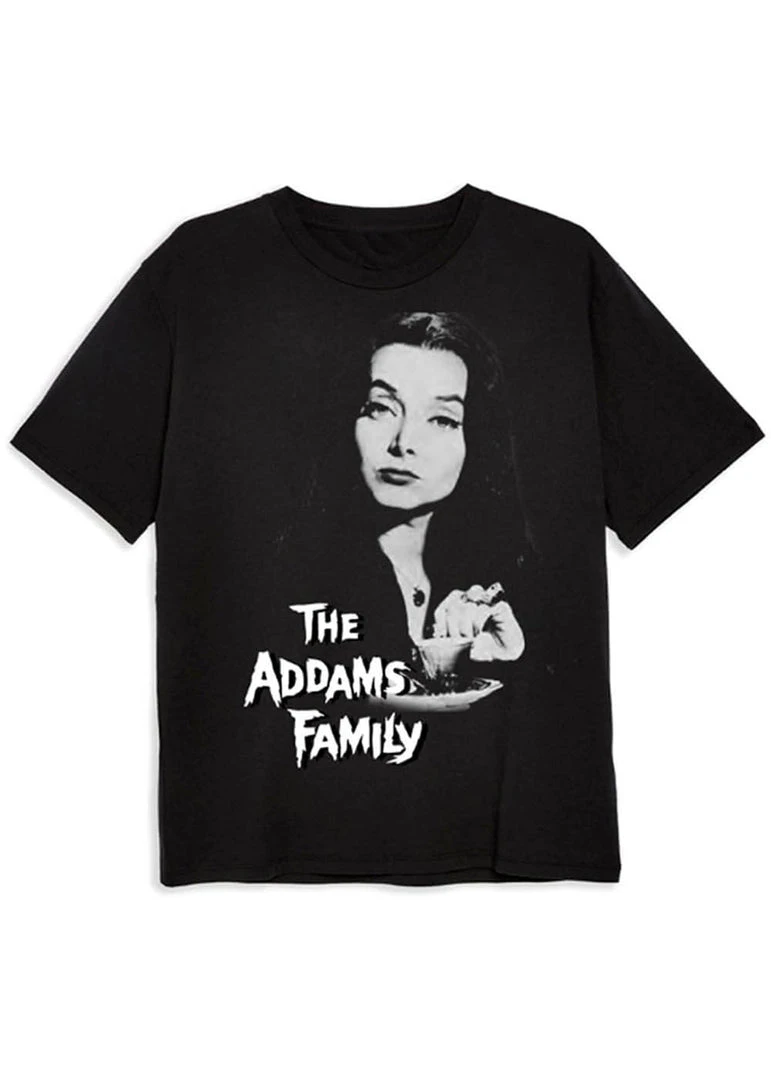 Retro Movies The Addams Family Morticia T-Shirt Black