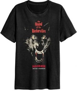 New In Retro Movies Hammer Horror Hound Of Baskervilles T-Shirt Black