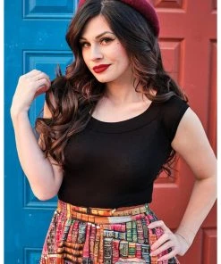 Retrolicious Don't Judge A Book 60's A-Line Skirt Multi New In