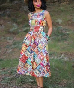 Retrolicious Fairytales Midi 50's Swing Dress Multi New In