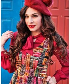 Retrolicious Don't Judge A Book 40's Dress Multi New In