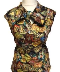 Retrolicious Bow Fairytale Books 40's Top Multicolour