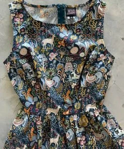 New In Retrolicious Majestic Midi 50's Swing Dress Multi