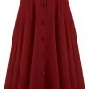 Rock N Romance Beverly 50's Full Circle Swing Skirt Wine Red New In