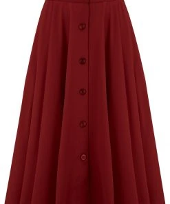Rock N Romance Beverly 50's Full Circle Swing Skirt Wine Red New In