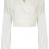 Rock N Romance Darla Long Sleeve 40's Wrap Blouse Antique White