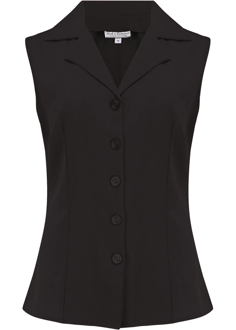 Rock N Romance Gladys 50's Blouse Black New In