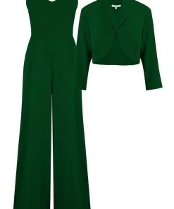 Rock N Romance Lana 50's Jumpsuit & Bolero Dark Green