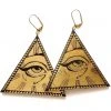Rosita Bonita All Seeing Eye Pyramid Earrings Gold