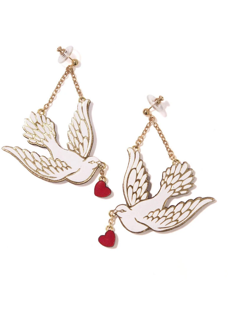 Rosita Bonita Doves Of Love Earrings New In