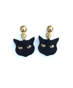 New In Rosita Bonita Little Black Cat Drop Earrings