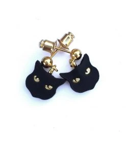New In Rosita Bonita Little Black Cat Drop Earrings