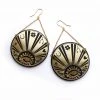 New In Rosita Bonita Lucky Medallion Earrings Gold