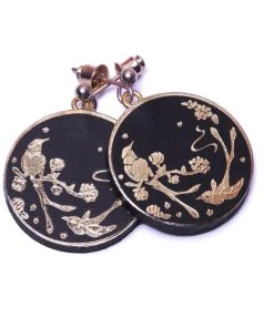 New In Rosita Bonita Toledo Coin Earrings Black