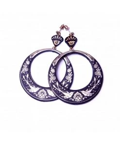 Rosita Bonita Toledo Hoop Earrings Black New In