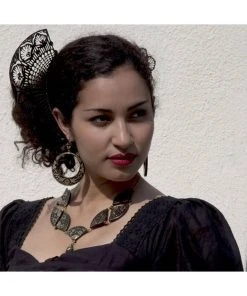 Rosita Bonita Toledo Hoop Earrings Black New In