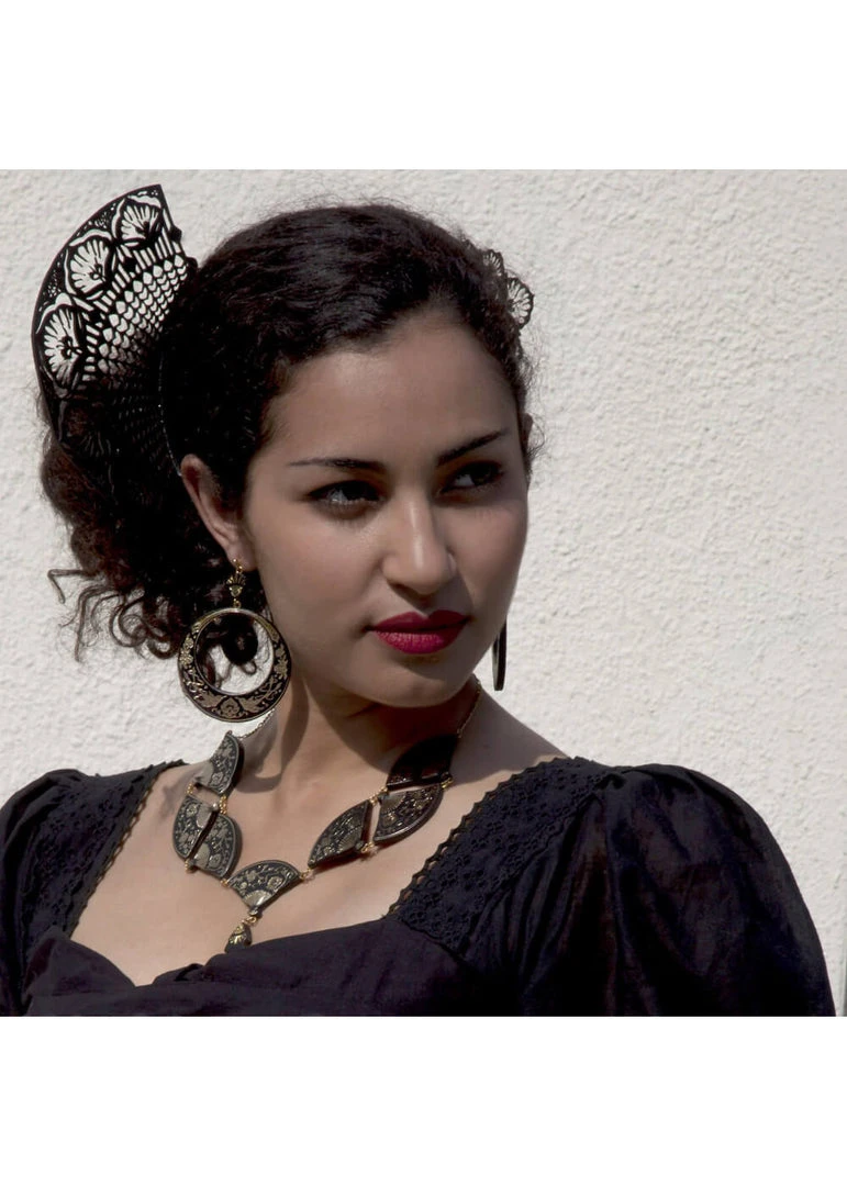 Rosita Bonita Toledo Hoop Earrings Black New In