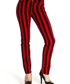 Run And Fly Madmen Skinny Jeans Black Red New In