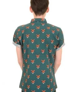 New In Run And Fly Mens Fox Head Shirt Green