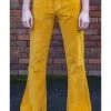 Run And Fly Run & Fly Heren Corduroy 70's Flare Hose Mustard Gold