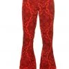 Run And Fly Run & Fly Mens Hendrix Corduroy 70's Flared Trousers Red New In