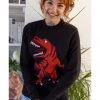 Run And Fly New In Run & Fly T-Rex Dino Roar 60's Jumper Black