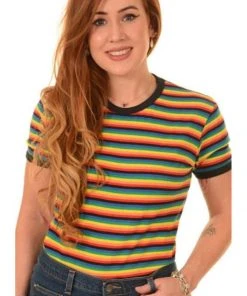 New In Run And Fly Rainbow Allover 70's Shirt Unisex