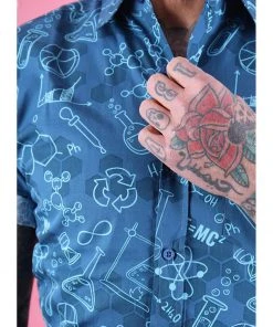 Run And Fly New In Run & Fly Mens Science Shirt Blue