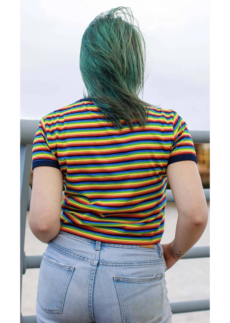 Run And Fly Run & Fly Rainbow Crop T-Shirt Multicolour New In