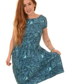 New In Run And Fly Science 50's Dress Blue