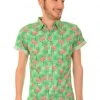 Run And Fly Mens Flamingo Burst Shirt Mint