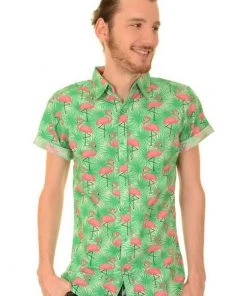 Run And Fly Mens Flamingo Burst Shirt Mint