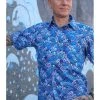 Run And Fly Run & Fly Mens Japanese Wave Shirt Blue New In