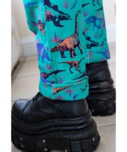 Run And Fly Run & Fly Adventure Dinosaur Twill 70's Dungarees Jade