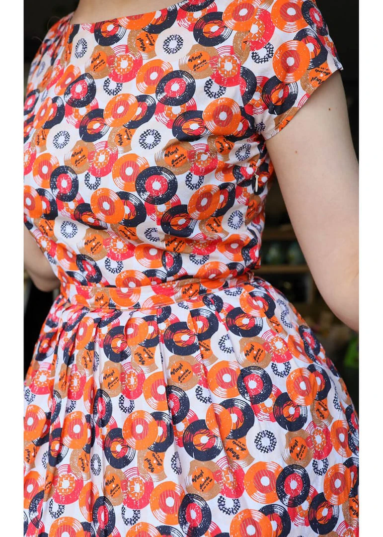 New In Run And Fly Vinyl Records 50's Dress Orange