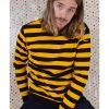 Run And Fly Run & Fly Retro Striped 70's Jumper Yellow Black New In