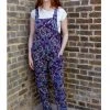 Run And Fly Run & Fly Paisley Twill 70's Dungarees Purple New In