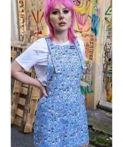Run And Fly Run & Fly Sugar And Sloth 80's Pinafore Dress Blue New In