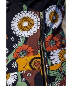 Run And Fly New In Run & Fly 70's Floral Flares Dungarees Brown