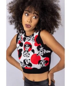 Run And Fly Run & Fly Doggie Cropped Knitted 70's Tank Top Black New In