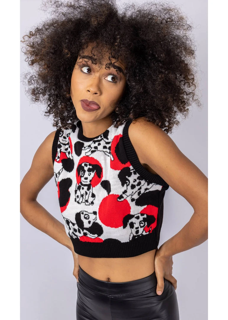 Run And Fly Run & Fly Doggie Cropped Knitted 70's Tank Top Black New In