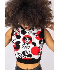 Run And Fly Run & Fly Doggie Cropped Knitted 70's Tank Top Black New In