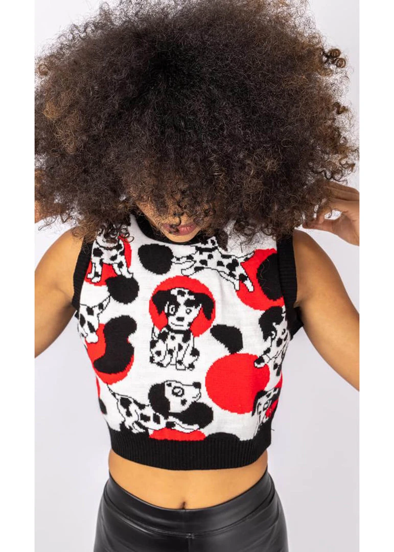 Run And Fly Run & Fly Doggie Cropped Knitted 70's Tank Top Black New In