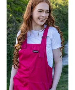 Run And Fly New In Run & Fly Lightweight Twill 70's Dungarees Fuchsia