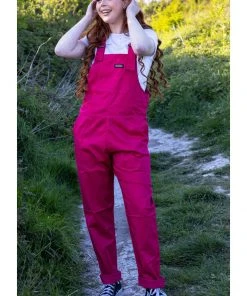 Run And Fly New In Run & Fly Lightweight Twill 70's Dungarees Fuchsia